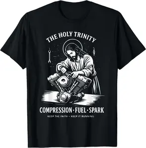 The Holy Trinity Compression Fuel Spark Keep Faith Running T-Shirt