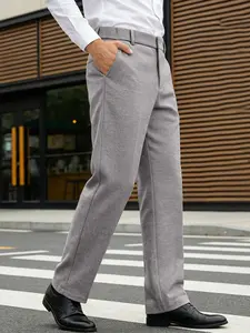2026 New Spring Fall British Gentleman Heavyweight Slim Fit Woolen Casual Business Commute Straight Leg Pants