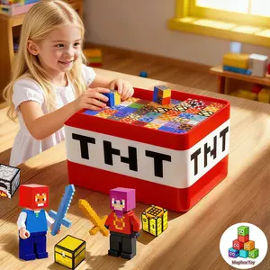 Tnt Storage Box 200pcs, 3D Magnetic Building Blocks Model Set, Stem Montessori Creative Toy, Suitable for Boys Girls Ages 3-8, Birthday Gift