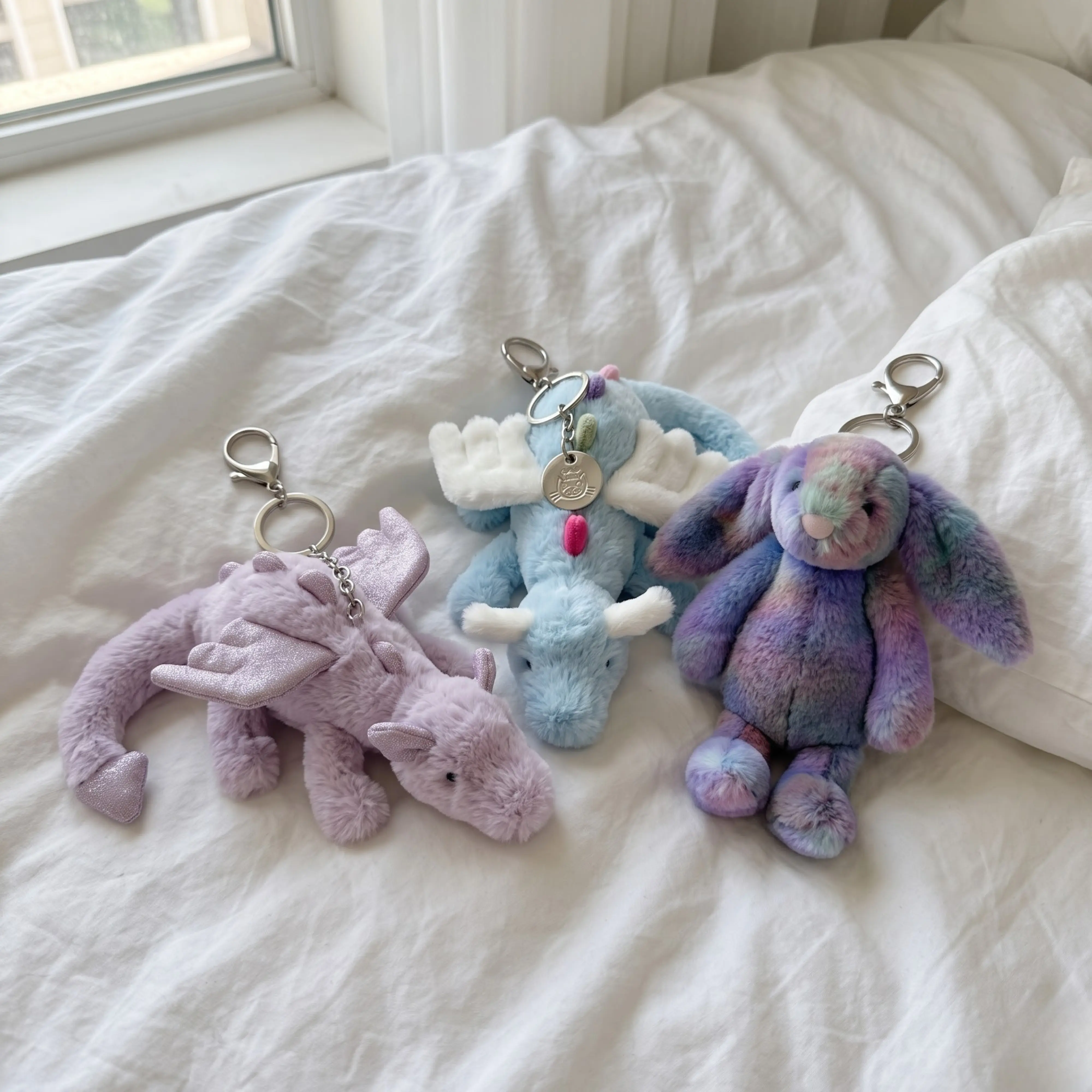 Jellycat Plush Bag Charm Collection, Adorable Plush Keychain, Cute Soft Coffee Bag Accessory, Adorable Cloud Gift for Her, Bag Charm