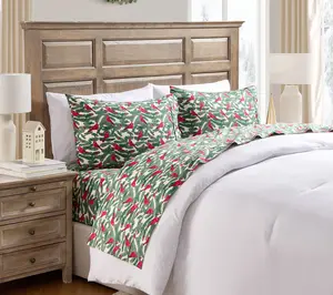 Hallmark Birdie Multi Brushed Cotton Flannel Sheet Set, Twin