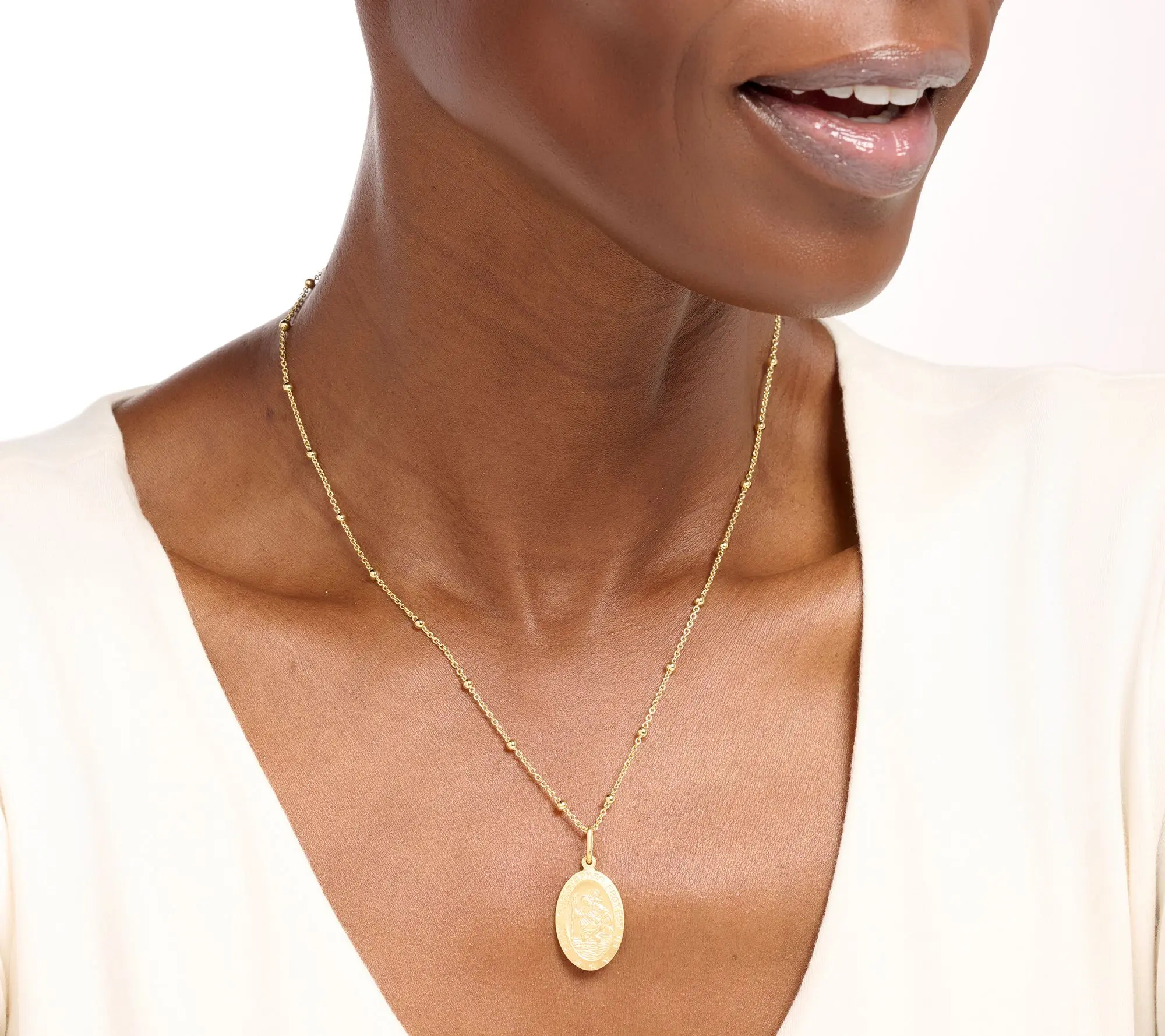 David Markstein Bronze Faith Medallion with Chain in Gift Box