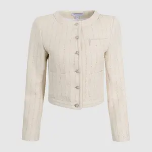 CREME AND SILVER BOUCLE JACKET