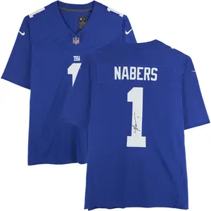 Malik Nabers New York Giants Autographed Nike Blue Vapor Fuse Limited Jersey - Fanatics Authentic Certified