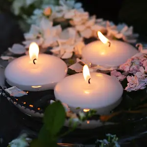 Christmas White Floating Candles 3 Inch -12 Pcs,Unscented Floating Candles 6-8 Hours Long Burning, for Centerpieces,Pool,Home,Weddings