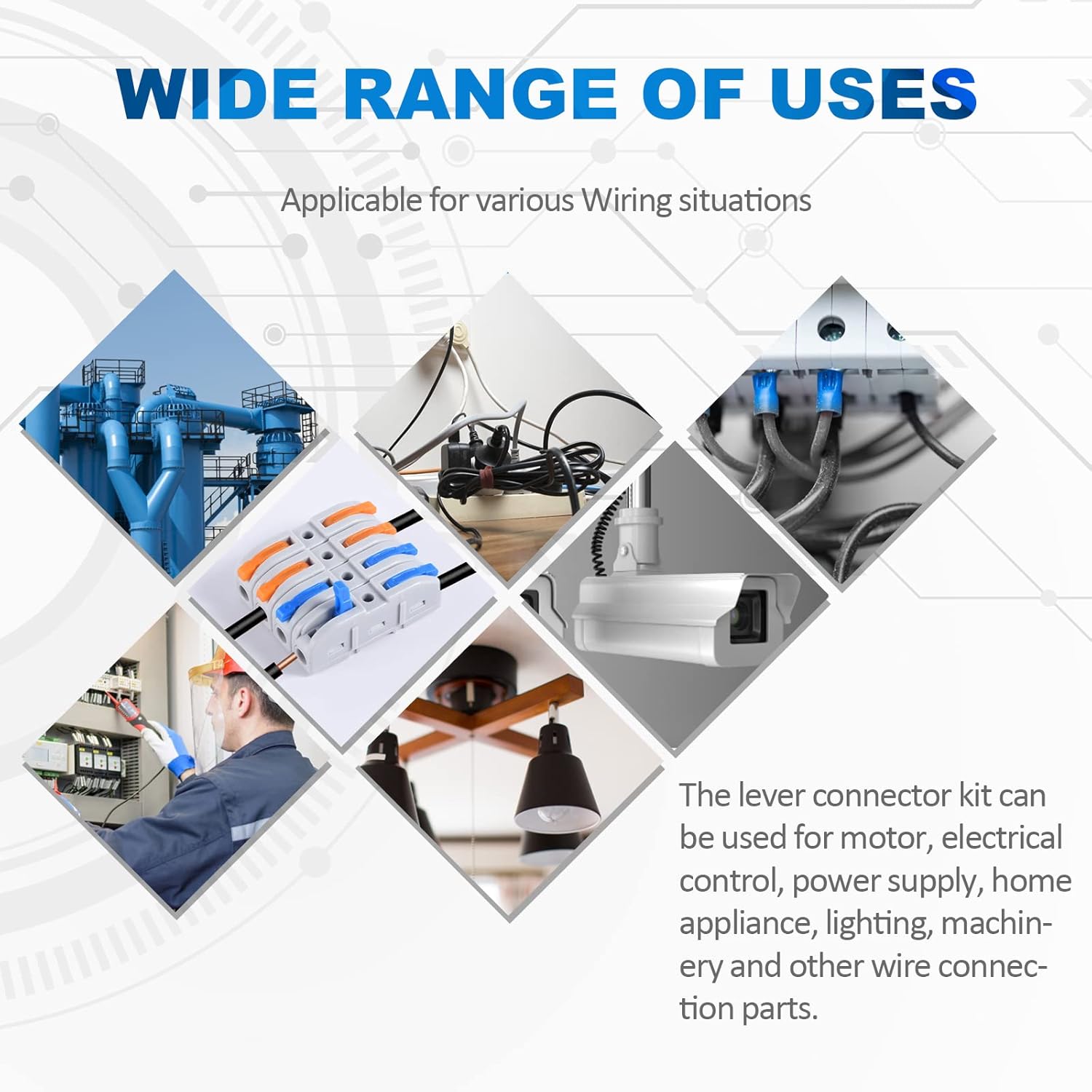 50-100Pcs High Quality Lever Wire Connectors Combo Kit with Wire Stripper Compact Quick Connect Terminals for Automotive Wiring Home Circuit Maintenance DIY Electrician