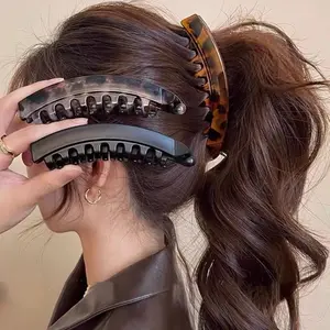 Elegant large high ponytail clip, naturally volumizing, banana clip for the back of the head with teeth and anti-slip vertical grip