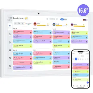 15.6 Inch Digital Calendar, Electronic Calendar Chore Chart, Smart Wall Calendars 1920 * 1080 Full HD Interactive IPS Touchscreen for Family Planner Task (White)