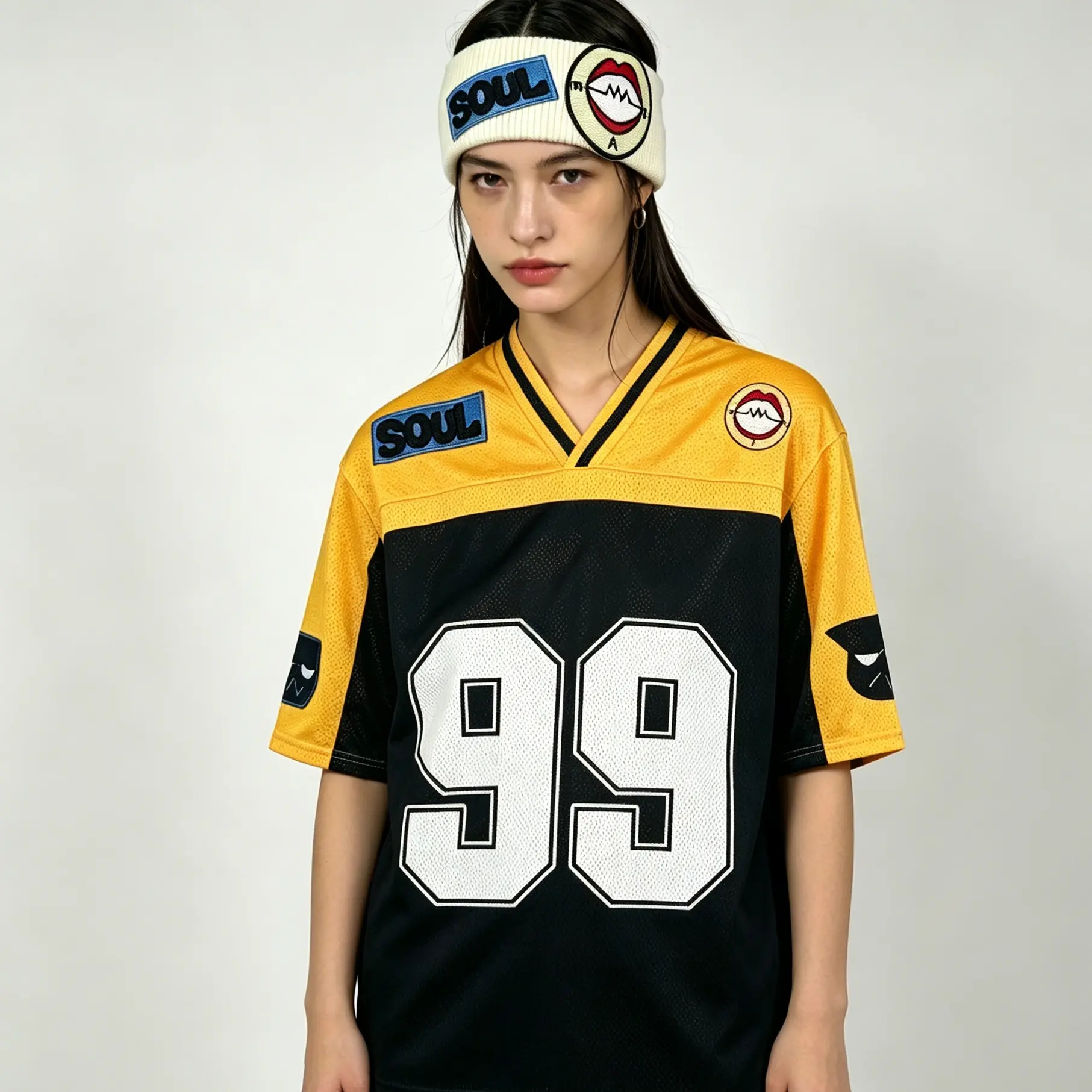 Soul Eater Series-Sound Soul Eater Football Jersey & Soul Eater Headband ime Manga Tee Cosplay