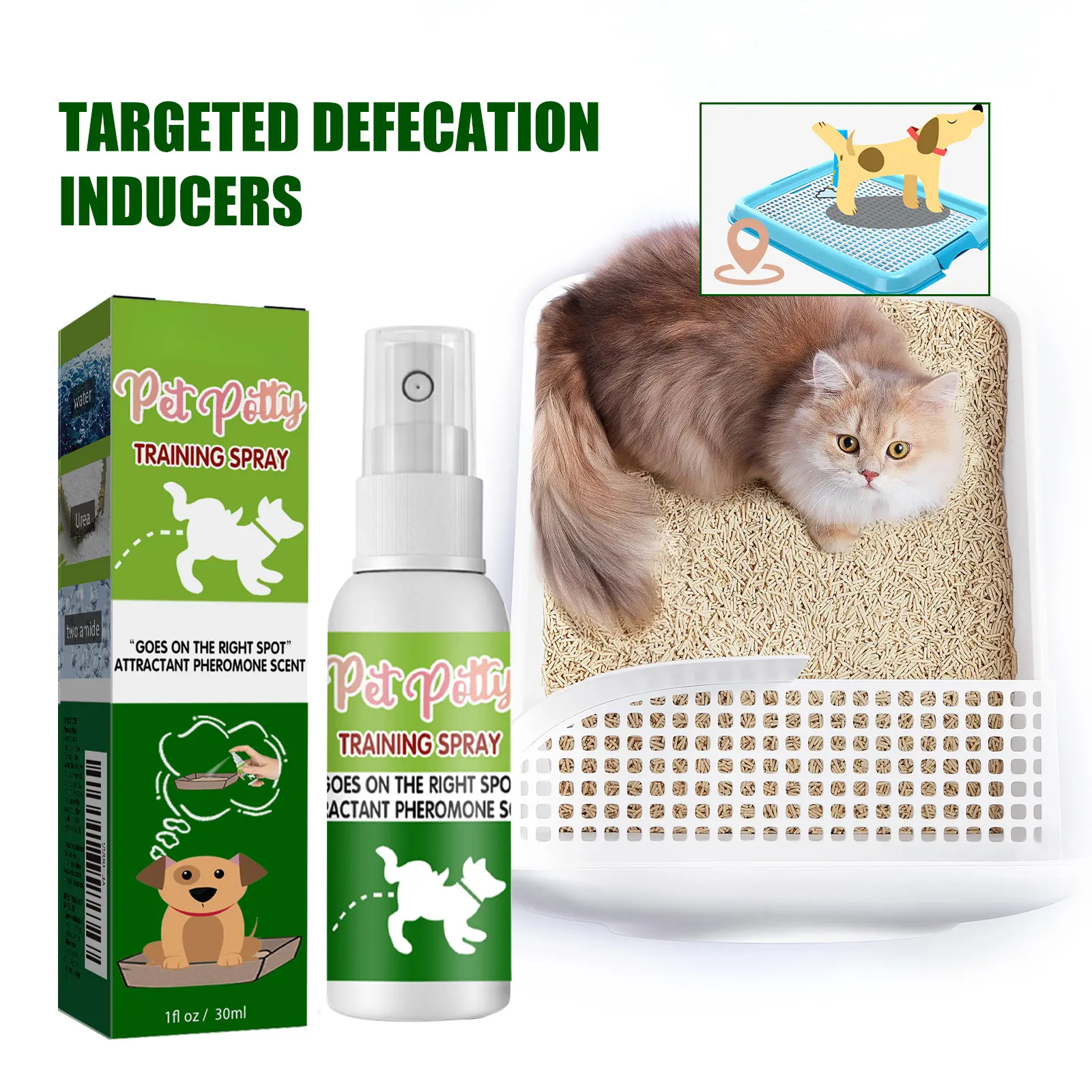 Dog Potty Training Spray - Puppy Training Tools, Potty Marker, Targeted Inducer, Small Compact Precise Spray, Gentle Herb-Infused Composition, Dual-Step Conditioning Method, Indoor Toilet Spot Housebreaking Aid, 1 fl oz (30ml), Ta, Single Bottle