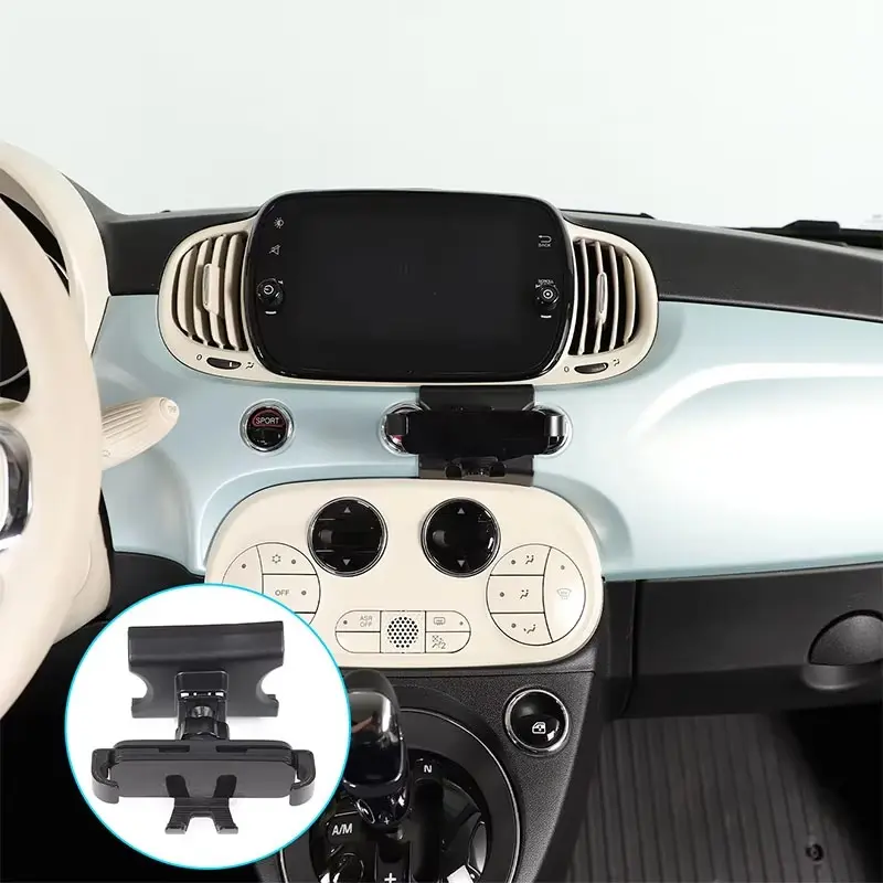 For Fiat 500 Abarth 595 2016+ ABS central control mobile phone holder GPS wireless charging navigation holder Stable Phone Holder Cell Phone Car Mount