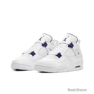 Purple metallic color fashionable retro trendy casual versatile sports mid-top basketball shoes