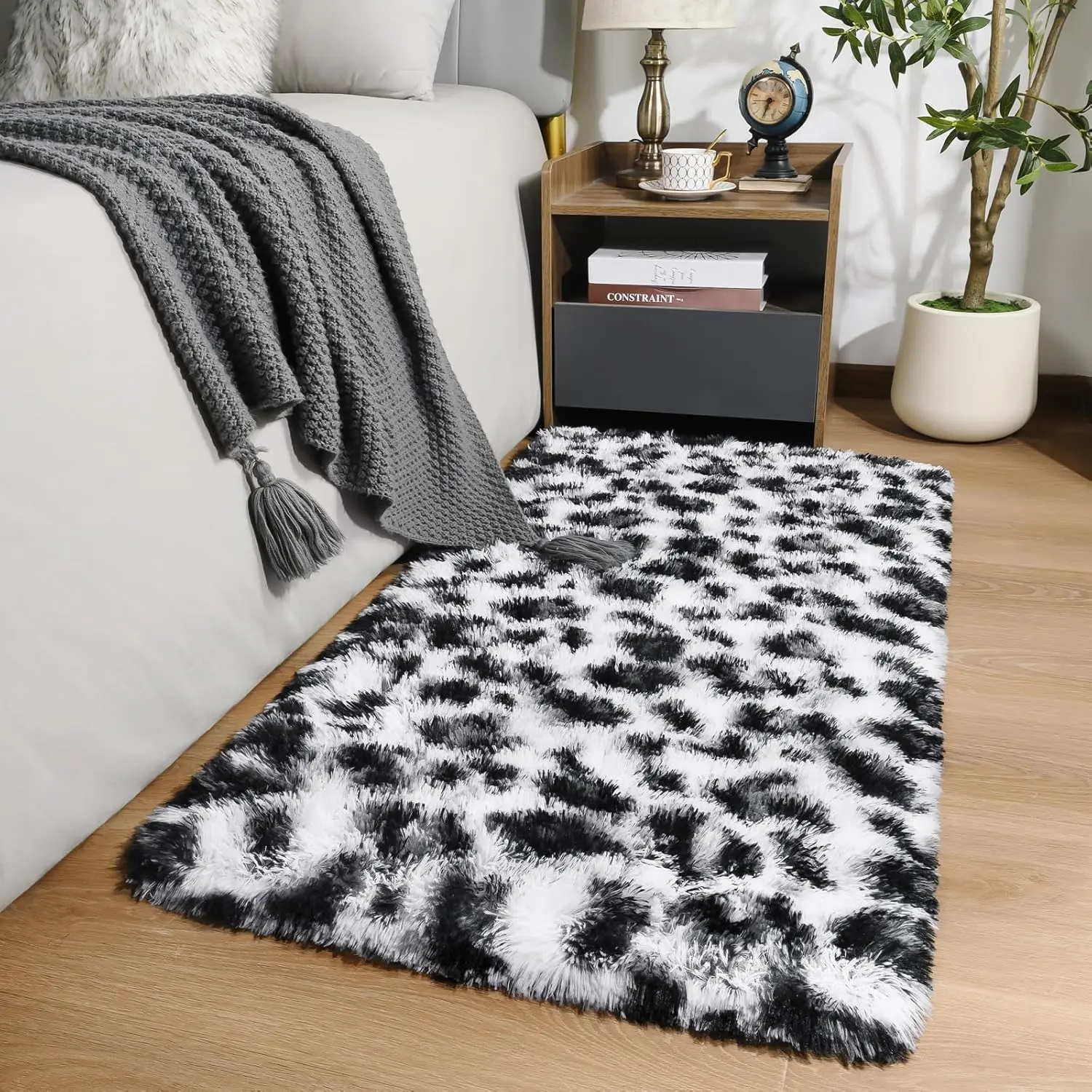 Soft Small Leopard Rugs for Bedroom, 2x4    Runner Rugs, Comfy  Print Throw Rug Faux   Print Rug for Hallway Entryway  Teen Dorm Room  Decor