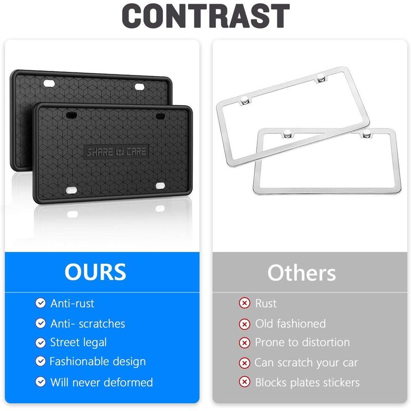 2 Pack License Plate Frame, Front License Plate Cover, License Plate Bracket Holder Rust-Proof Rattle-Proof Weather-Proof for CA Standard & 2 count Water Coaster (Black) 2 Pack License Plate Frame, Front License Plate Cover, License Plate Bracket Holder Rust-Proof Rattle-Proof Weather-Proof for CA Standard & 2 count Water Coaster (Black)