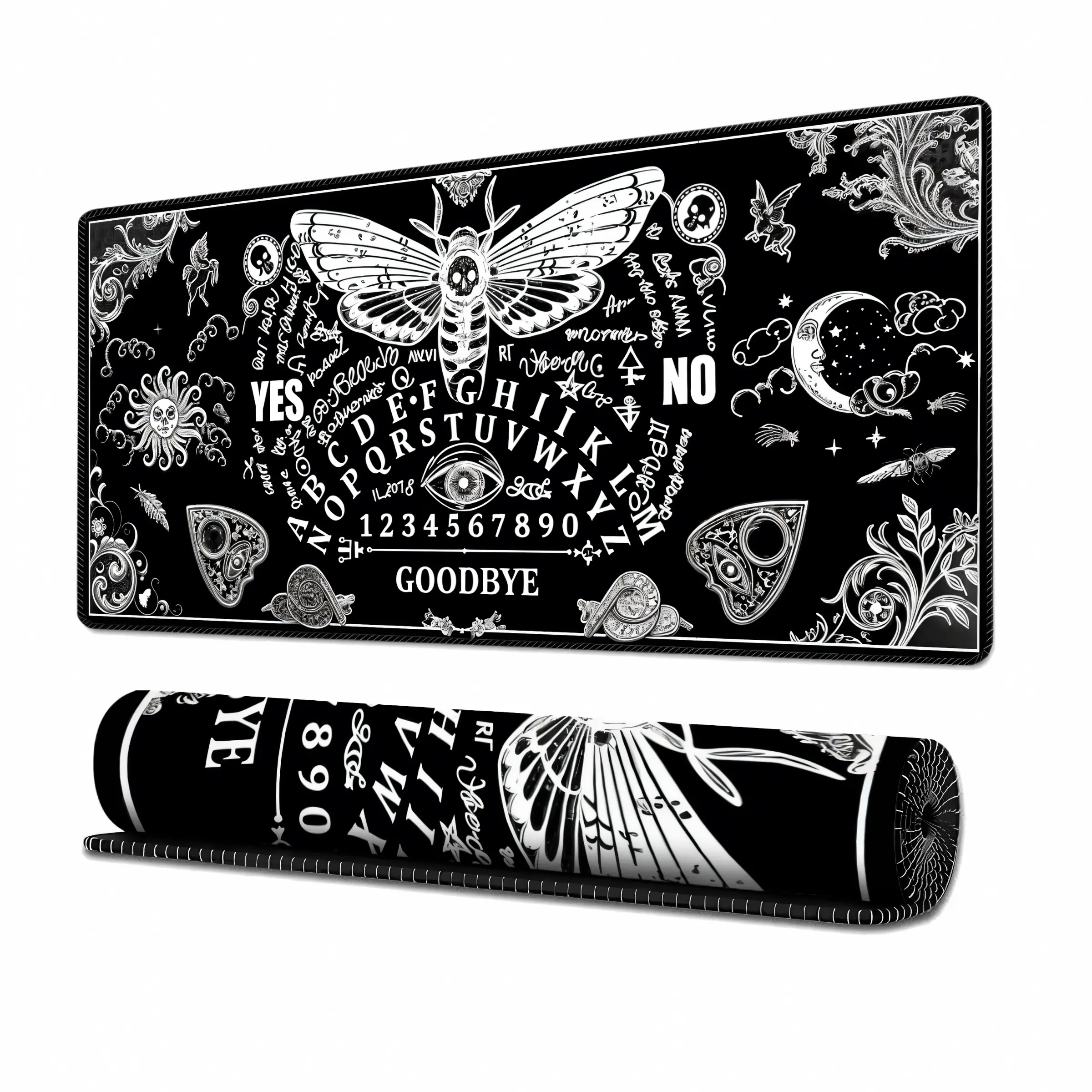 Spirit Board Design Computer Keyboard Mat, 1 Count Large Gaming Mouse Pad, Desk Extended Mouse Pad with Stitched Edges, Non-Slip Mousepad for Office Home, Office Desk Accessories, Office Supplies