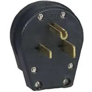 Cooper Wiring S42-SP Black Ground Angle 3 Wire Plug