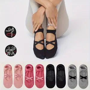 Women's Non-Slip Yoga Socks for Running and Gym, Arch Support and Ankle Cushion, Ideal for Dance and Pilates, Multi-Color Options