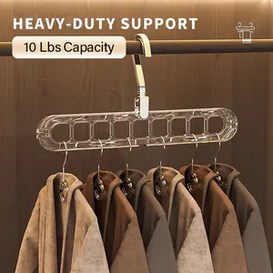 Closet Organizers and Storage 5 Pack Sturdy Acrylic Hangers with 360 Swivel Hook for Wardrobe Heavy Clothes Hanging Dorm Room Essentials 10 Lbs Heavy Bar