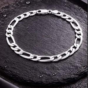 925 Sterling Silver Men’s Figaro Bracelet