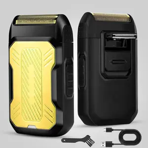 USB Rechargeable Electric Reciprocating Razor – Pop-Up Sideburn Trimmer + Detachable Blade, Portable Multi-Scenario Shaver for Men, Efficient Shaving for Full-Body Use