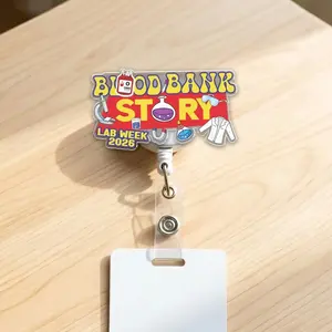 Lab Story Lab Week 2026 Badge Reel, Retractable ID Holder for Medical Lab Professional Gift 8KJ