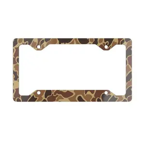 [SALE 50%] Camo Metal License Plate Frame In Classic Drake Duck Hunter Camo