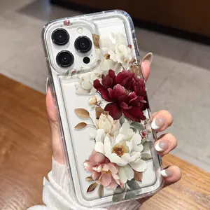 Anti-Drop Floral Phone Case with Fashionable Lanyard, Compatible with iPhone 15 Pro Max, 16 Plus, Samsung S24, S25 Ultra, S23 Plus