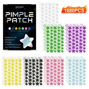 1680pcs Water Gel Concealer Patches for All Skin Types, Gentle Multi-Color Star Shape Blemish Cover, Daily Facial Care Stickers, No Fragrance