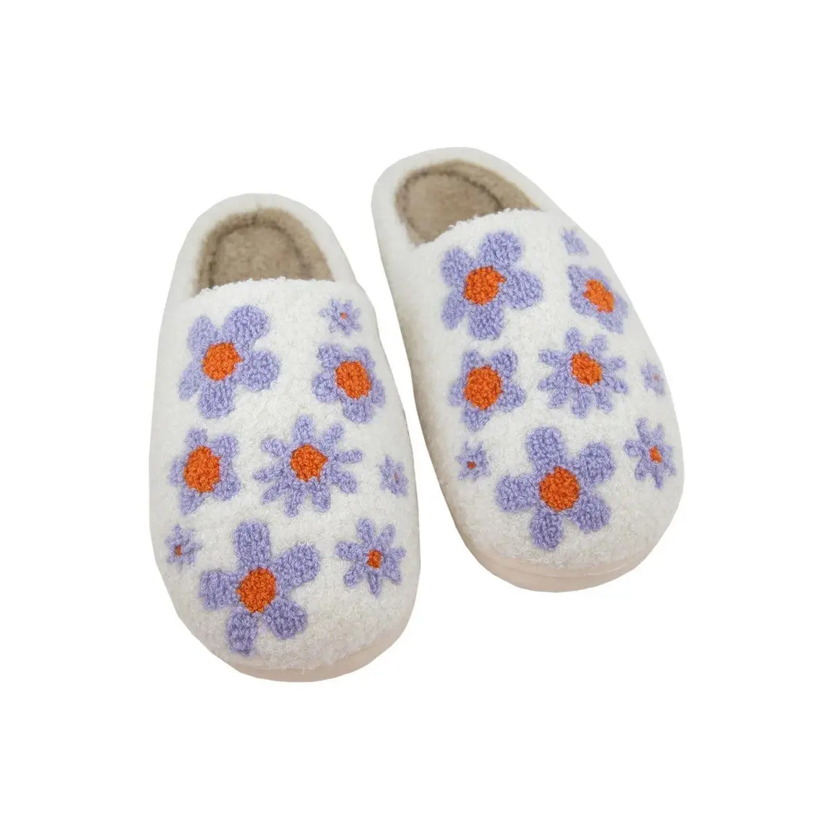 Lilac Daisy All Over House Slippers