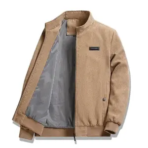 Men's Autumn Jacket Corduroy Casual Workwear Coat Fashion Corduroy Cotton-Padded Jacket Lightweight Streetwear Outerwear Coat