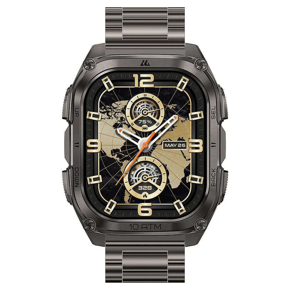 KOSPET TANK M4 Special Edition Rugged Smartwatch with GPS, Offline Maps, 10ATM Waterproof, Stainless Steel Strap, MIL-STD-810H, 170+ Sports Modes & Health Tracking