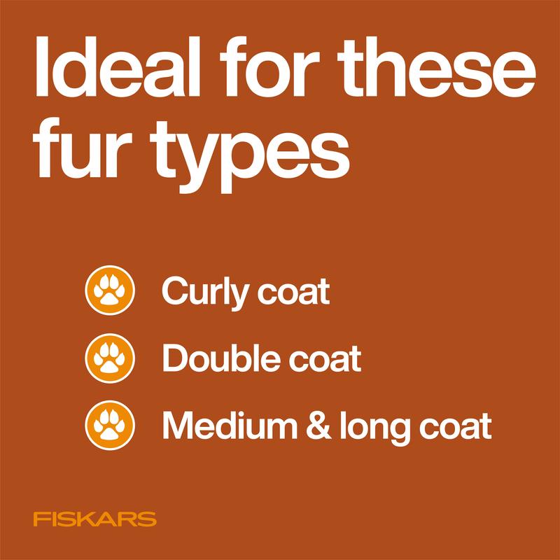 Fiskars Wide Toothed Comb for Pets - Gentle Tangle Removal with Rounded Teeth Ends & Durable Stainless Steel Materials - 7in Length - Suitable for Medium to Long Coats