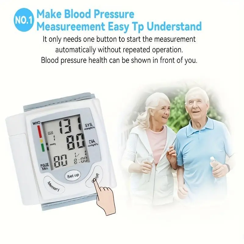 AutomaticWristBloodPressureMonitorwithLargeLCDScreen-AdjustableCuff,PulseRateDetection,IrregularHeartbeatAlert,Battery-Powered(BatteriesNotIncluded),SafeforAdults,36VorLower,CK-101S,HealthMonitoringDevice|UserfriendlyDe AutomaticWristBloodPressureMonitorwithLargeLCDScreen-AdjustableCuff,PulseRateDetection,IrregularHeartbeatAlert,Battery-Powered(BatteriesNotIncluded),SafeforAdults,36VorLower,CK-101S,HealthMonitoringDevice|UserfriendlyDe