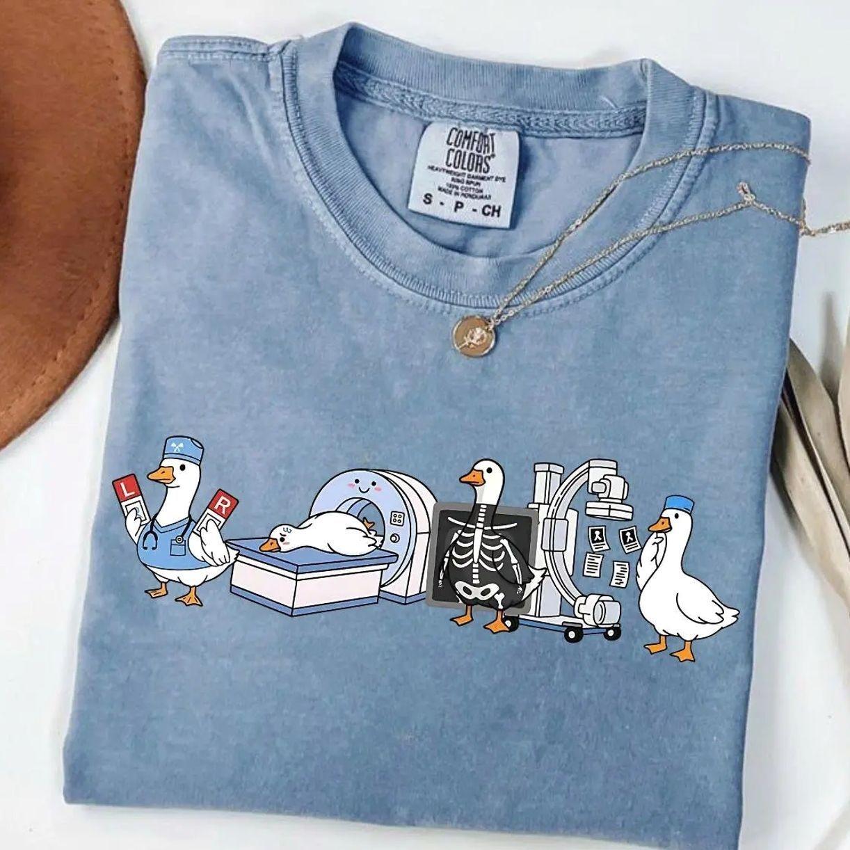 Comfort Colors Radiologic Technologist Goose T-shirt Funny X-ray Tech Tee Radiologic Technologist Ct Mri Goose Medical Gift, Comfort Colors Graphic Tee, Casual Outfit, Vintage Wash Shirt, Comfortable Menswear & Womenswear Top, May2