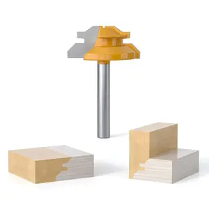Professional 45  Lock Miter Router Bit - Carbide Tipped, 1/4" Shank,  Height: 1/2", Woodworking Tools for Cabinets, Drawers, Doors & Furniture
