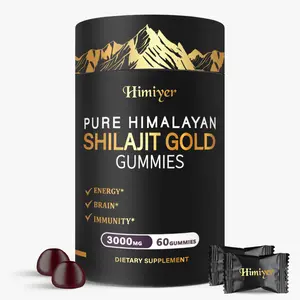 Himiyer Pure Himalayan Shilajit Gummies 3000 mg  | No Added Sugar | KSM-66 Ashwagandha | Gokshura | Black Musli | Men & Women | Non-GMO | Lab Tested | 60 Individually Wrapped Supplements