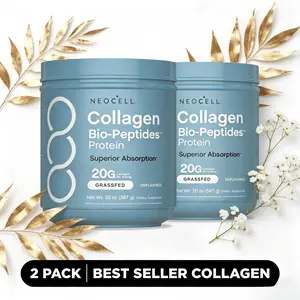 NeoCell Collagen Bio-Peptides Powder 20oz, Grass-Fed Hydrolyzed Collagen Protein Supplement, Advanced Formula with 18 Essential Amino Acids for Skin Hair Nails Joint Health