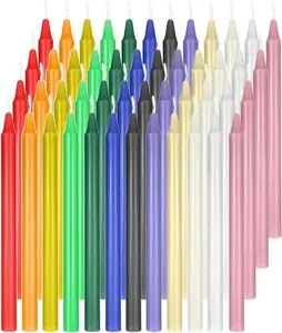 48 Pcs Mini Colored Candle Chimes, Spell Candles, Unscented, 16cm-6.5Inch Tall, 0.4 Inch Diameter, Candle Holders for Rituals, Prayer, Meditation