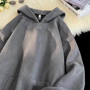 New Suede Sportswear Men's Retro Street Loose Hoodie Embroidered Gothic Hoodie Autumn Men's Sportswear Men's Top