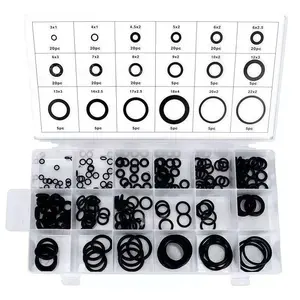 225PCS Rubber O-Ring Seal Kit, 18 Popular Sizes Oil-Resistant Leak-Proof Gaskets, Parts for Faucet & Plumbing Repair, Automotive Maintenance, Mechanic Tool Box, Air and Gas Sealing