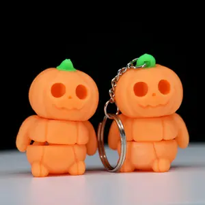 Glow in the Dark Pumpkin Skeleton/Keychain 3d Print
