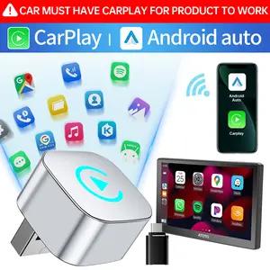 2026 Wireless carplay Adapter for iPhone/Android Cool silver- Fast Connection,Hands-Free Call wireless adapter Electronic Charger carplay dongle