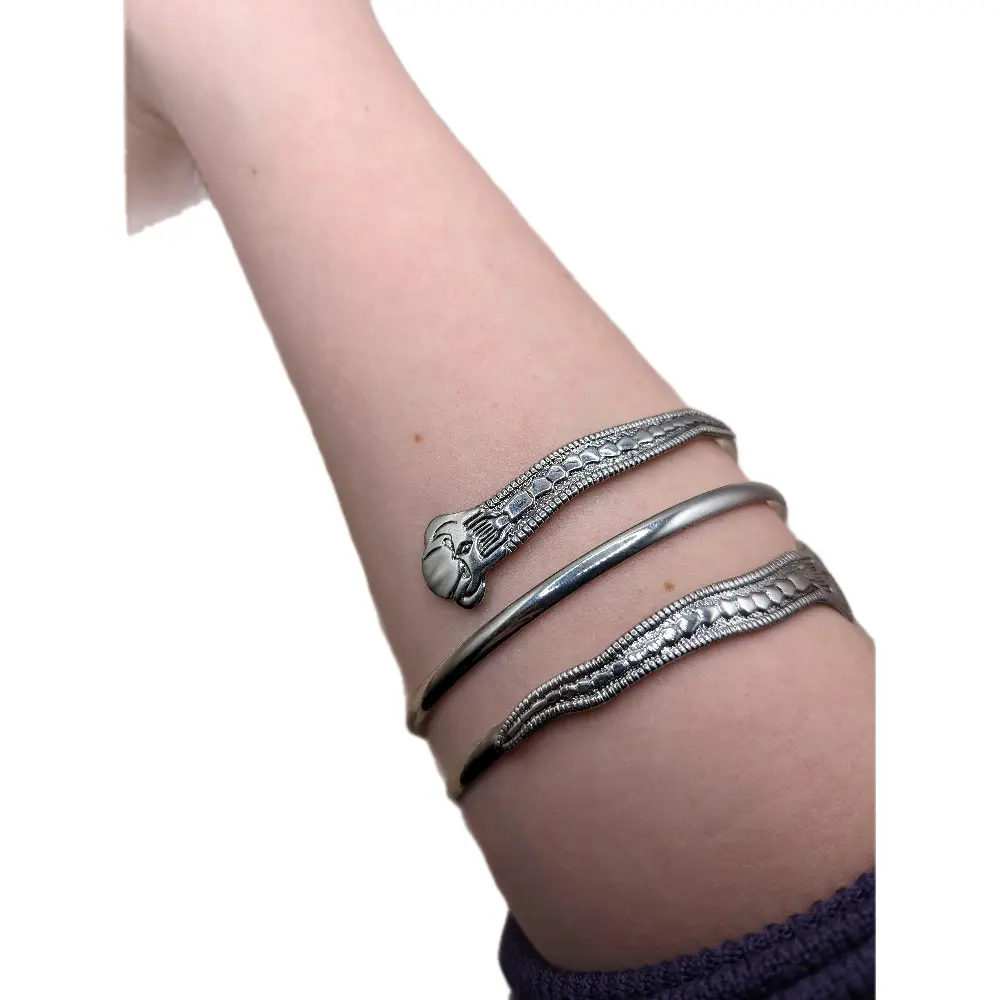 Snake Bracelet Silver Toned Snake Bracelet Vintage Snake Bracelet Egyptian Costume Cleopatra Costume Halloween Accessories for Costume