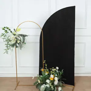 Matte Black Fitted Spandex Half Moon Wedding Arch Cover, Custom Fit Chiara Backdrop Stand Cover 6ft