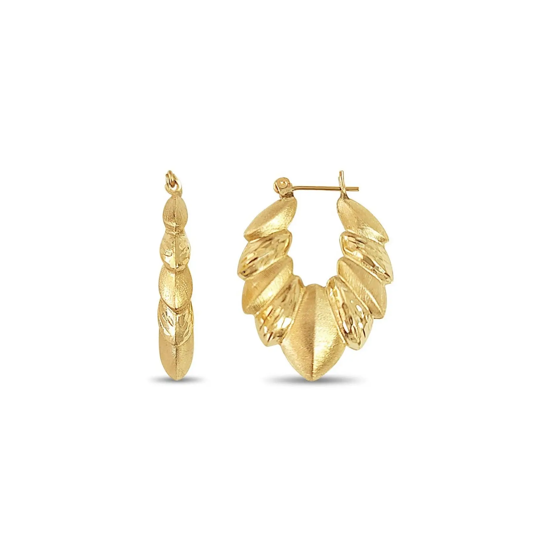 Vintage Shrimp Creole Earrings with Matte & Diamond Cut Finish