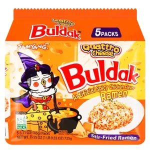 Buldak Ramen Qattro Cheese - Instant Food Korean Chicken Spicy Noodle