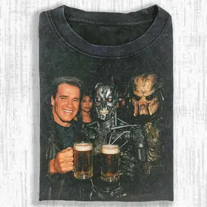 PREDATOR T-shirt, Unisex Vintage Crew Neck Regular Fit Cotton Fabric Casual Comfort Breathable Short Sleeve Funny T-shirts Fashion Men&Women's Top for Streetwear 102103