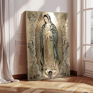 Virgin Mary Pattern Painting: Choose Framed or Unframed Canvas Wall Art  Home - Ideal  Living Room & Bedroom Decor Box Kitchen college apartment artistic dark big for Vintage Prints Decoration
