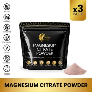 3 Pack of Coco March N.M.D Magnesium Citrate Powder Mineral Dietary Supplement - 45 Servings per Bag