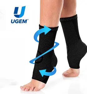 UGEM Legs Orthopedic Brace Compression Support Sleeve for Swelling Sprain Plantar Fasciitis Arthritis Tendinitis 20-30 mmHg Anti-Slip 3D Knitting